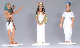 Egypte 3 figutines pharaoh-cleopatre - pas de stock